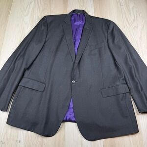 The Andover Shop Mens Dark Gray Single-Breasted Notch Lapel Blazer 51 X-Tall